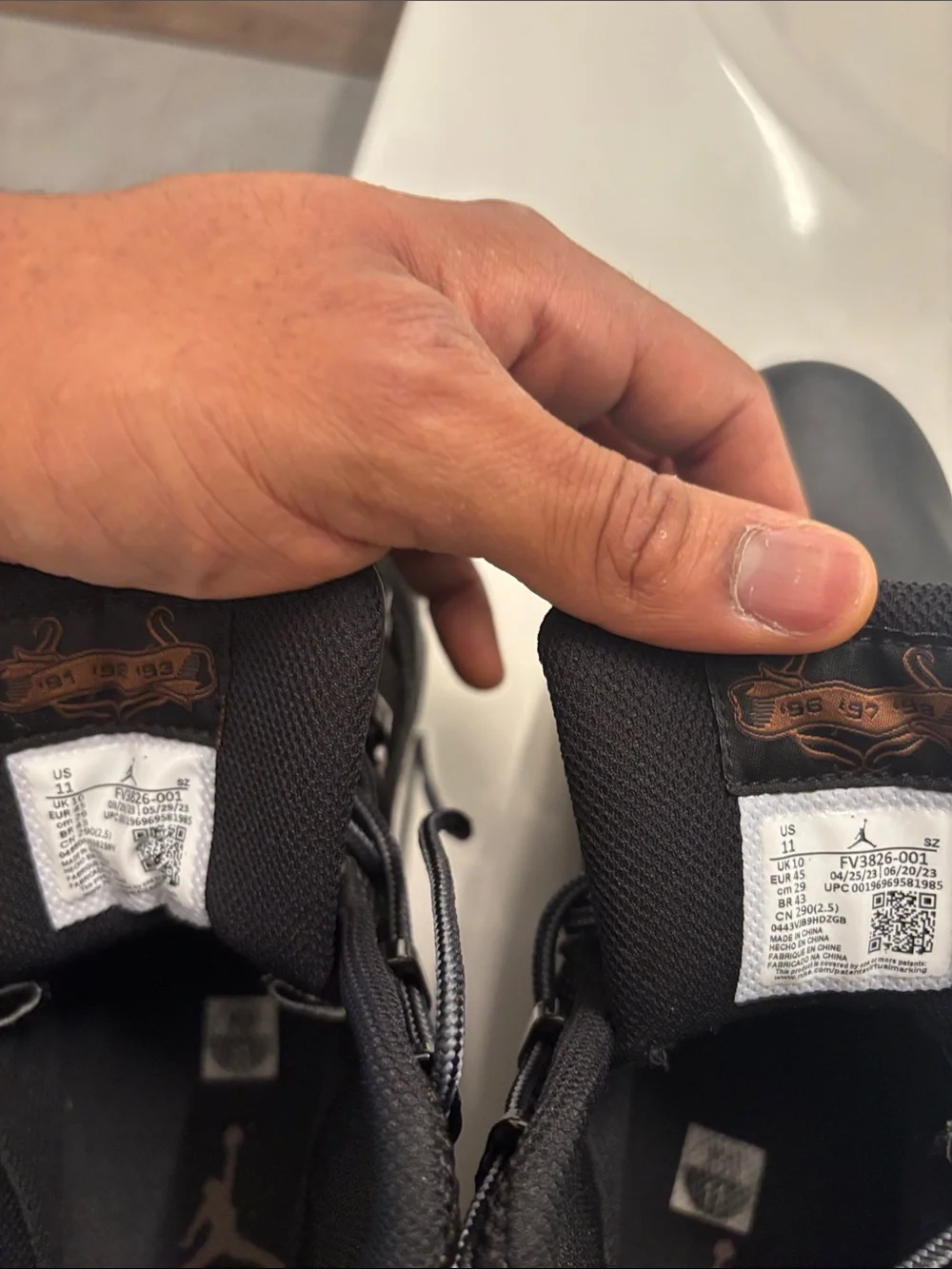 Jordan Black Leather Mesh High-Top Sneakers